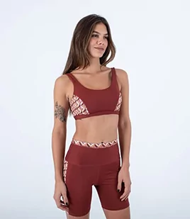 Hurley City Block Scoop Neck Sports Biustonosz Koszulka Damski - Biustonosze - miniaturka - grafika 1