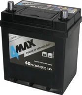 Ładowarki i akumulatory - Akumulator 4MAX 12V 40Ah/330A P+ biegun cienki pojazdy japońskie + biegun standardowy 187x140x225 B01 - stopka o wysokości 10 5 mm rozruchowy - miniaturka - grafika 1