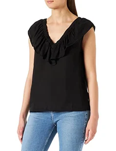 Lee Koszulka damska Ruffle Tank Top, czarny (Black 01), S - Koszulki i topy damskie - miniaturka - grafika 1