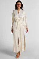 Szlafroki damskie - Hunkemöller Długie satynowe kimono Valerie Biały - miniaturka - grafika 1