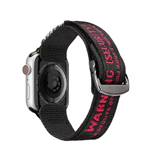Dux Ducis Strap (Outdoor  Version) pasek Apple Watch Ultra, SE, 8, 7, 6, 5, 4, 3, 2, 1 (49, 45, 44, 42  mm) nylonowa opaska bransoleta czarno-czerwony - Akcesoria do smartwatchy - miniaturka - grafika 2
