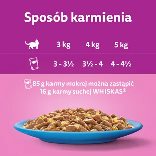 WHISKAS Adult saszetki 40 x 85 g Rybne Przysmaki - mokra karma dla dorosłego kota, w galaretce + WHISKAS Adult saszetki 40 x 85 g Klasyczne Posiłki - Mokra karma dla kotów - miniaturka - grafika 6