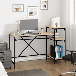 vidaXL Biurko z półkami, dąb sonoma, 135x50x90 cm - Biurka vidaXL Biurko z półkami, dąb sonoma, 135x50x90 cm - Biurka - miniaturka - grafika 1