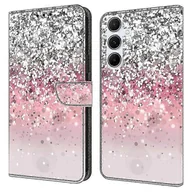 Portfele - Dla Samsung Galaxy A16 5G 4G Etui Magnetyczne Zapięcie Wzór 3D Skórzany Pokrowiec Na Telefon Portfel - Srebrny Przepływ Wielobarwny Gradient - miniaturka - grafika 1