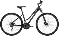 Rowery - Rower crossowy damski Kross Evado 5.0 D 28 L(19") czarny/turkusowy połysk - miniaturka - grafika 1