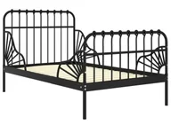 Łóżka dla dzieci i młodzieży - Czarne metalowe łóżko rosnące z dzieckiem 80x130/200 cm - Kasja - miniaturka - grafika 1