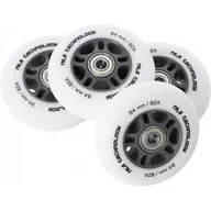Akcesoria do skatingu - Nils EXTREME PU 84x24 82A BIAŁE MATOWE (4 szt.) + ABEC-9 CHROME (8 szt.) ZESTAW EXTREME - miniaturka - grafika 1