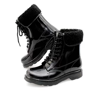 Kalosze Damskie Lakierowane Ocieplane Z Futerkiem Czarne R.36 - Kalosze damskie Kalosze Damskie Lakierowane Ocieplane Z Futerkiem Czarne R.36 - Kalosze damskie - miniaturka - grafika 1