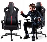 Fotele gamingowe - Fotel GAMINGOWY Biurowy KRAKEN APOLLO czerwony czarny - miniaturka - grafika 1