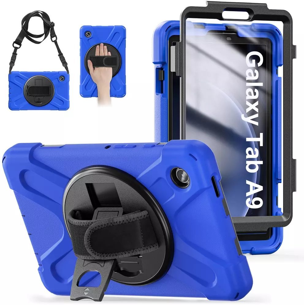 Etui na tablet 4kom.pl Etui pancerne Shockproof do Samsung Galaxy Tab A9 8,7 2023 X110 / X115, niebieskie