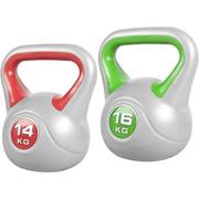 Pozostały sprzęt siłowy - Gorilla Sports Zestaw 30kg Kettlebell Winylowe 2sztuki - miniaturka - grafika 1