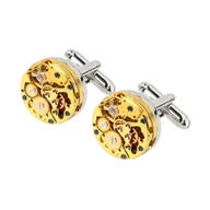 Koszule męskie - Drobiny Czasu, Spinki do mankietów, Exclusive Golden, srebrne - miniaturka - grafika 1