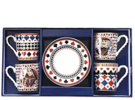 Filiżanki - FILIŻANKI PORCELANOWE DO ESPRESSO, ze spodeczkami - Casino Royale - Komplet 4 szt. - miniaturka - grafika 1