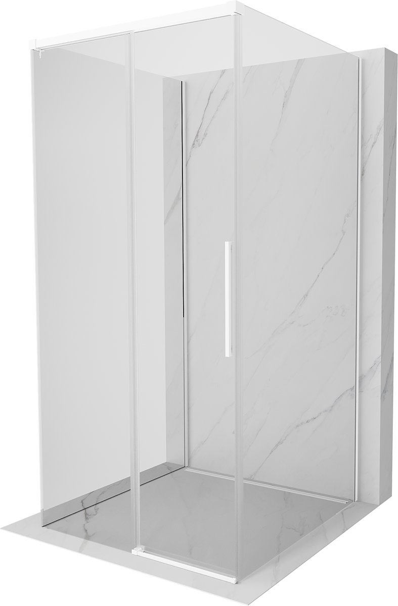 Mexen Rox-3S kabina prysznicowa 3-ścienna rozsuwana 110 x 110 cm, transparent, biała - 8C2-110-110-20-00-3S