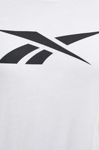 Reebok t-shirt bawełniany damski kolor biały - Koszulki sportowe damskie - miniaturka - grafika 1