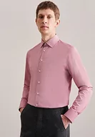 Koszule męskie - Seidensticker Męska koszula biznesowa – slim fit – łatwa do prasowania – kołnierz Kent – długi rękaw – 100% bawełna, czerwony, 42 - miniaturka - grafika 1