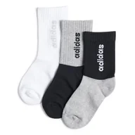 Skarpetki dla dzieci - Dziecięce Skarpety za kostkę ADIDAS LIN KIDS CRW 3P IS0102 – Czarny - miniaturka - grafika 1