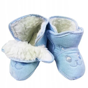 Buty Niechodki Ocieplane Buciki Niemowlęce Z Futerkiem 0-12 M Niebieskie - Buty dla dziewczynek - miniaturka - grafika 1
