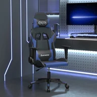 Fotele gamingowe - Fotel vidaXL Masujący fotel gamingowy, czarno-niebieski, sztuczna skóra Lumarko! - miniaturka - grafika 1
