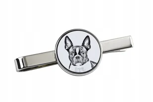 Boston Terrier, Boston Bull Terrier - spinka do krawata z psem, personalizo - Spinki do mankietów i krawatów - miniaturka - grafika 1