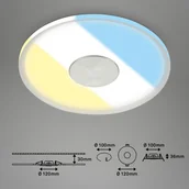 Oprawy, klosze i abażury - Briloner Lampa sufitowa wpuszczana LED 748 IP44 CCT Switch Ø 12cm - miniaturka - grafika 1