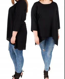 CZARNA TUNIKA DAMSKA POGRZEB ZALOBA PLUS SIZE XXL OKAZJA - Bluzki damskie - miniaturka - grafika 1