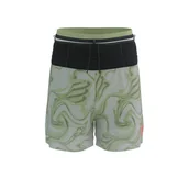 Spodnie sportowe damskie - COMPRESSPORT Spodenki biegowe TRAIL RACING 2-IN-1 SHORT green camo - miniaturka - grafika 1