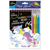 Zabawki kreatywne - KIDEA Kolorowanka aksamitna velvet Jednorożec + 4 pisaki KVDKA_20211027131823 - miniaturka - grafika 1