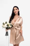 Bielizna nocna - Zestaw Silk Empress Duo Short – jedwabna koszulka nocna i krótki szlafrok - miniaturka - grafika 1