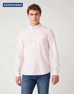 Męska Koszula Wrangler Ls 1 Pkt Button Down Silver Pink W5A3Bmxtu-L - Koszule męskie - miniaturka - grafika 1