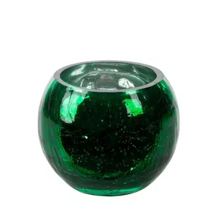 C. zielony świecznik w formie kuli ze szkła 10X8 - Świeczniki - miniaturka - grafika 1