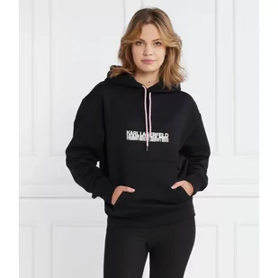 Karl Lagerfeld Bluza seasonal logo hoodie | Relaxed fit - Bluzy damskie - miniaturka - grafika 1