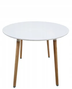 Nowoczesny Skandynawski Biały Okrągły Stół 80 cm do Salonu Jadalni Kuchni - Stoły - miniaturka - grafika 1