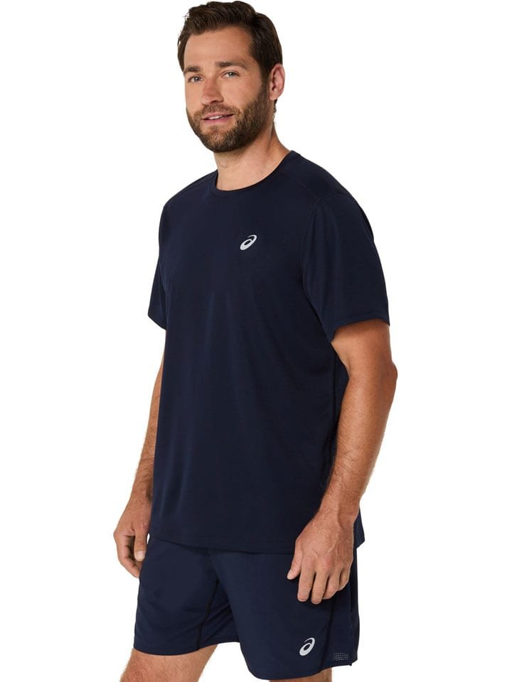 asics Koszulka w kolorze granatowym do biegania