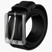 Paski - Pasek Męski BIG STAR Skórzany Pas Do Spodni Czarny OO675008 Czarny 105 - miniaturka - grafika 1