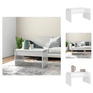 Ławy i stoliki kawowe - vidaXL Stolik kawowy biały wysoki połysk 68x50x38 cm materiał drewnopochodny - Stoliki kawowe - miniaturka - grafika 1