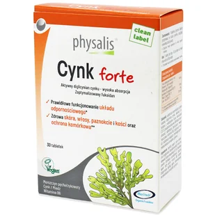 Physalis Cynk forte Suplement diety 30 tab. - suplement - Witaminy i minerały - miniaturka - grafika 1
