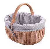 Torby i wózki na zakupy - Wiklinowy koszyk zakupowy PT z wkładem obszyciem materiałowym trzy krańce - miniaturka - grafika 1