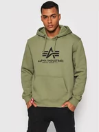 Bluzy męskie - Alpha Industries Bluza Basic 178312 Zielony Regular Fit - miniaturka - grafika 1