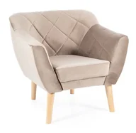 Fotele - Fotel Karo 1 Velvet Buk / Bluvel 40 Ciemnobeżowy - miniaturka - grafika 1
