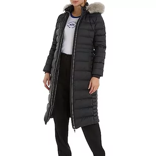 Tommy Hilfiger Damskie puchowe płaszcze Tyra Down Maxi z futrzanym puchem, Czarny, XS - Płaszcze damskie - miniaturka - grafika 1