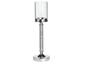 Świeczniki - Beliani Świecznik 48 cm srebrny ABBEVILLE - miniaturka - grafika 1