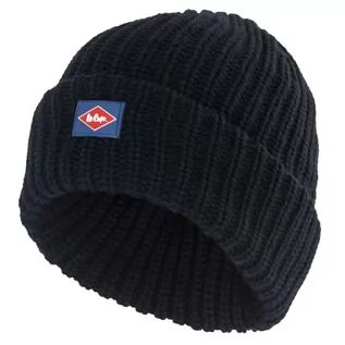 Czapki męskie - Lee Cooper męska czapka beanie-do robienia na drutach, z podszewką z polaru  koc się nie zsuwa  wygodna wielkość:, czarny LEE COOPER KNITTED / FLEECE LINED BEANIE HAT - ONE - grafika 1