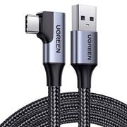 Kable USB - UGREEN Kabel kątowy USB USB Typ-C US385 1m Czarno-szary - miniaturka - grafika 1