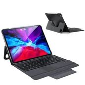 Etui i futerały do telefonów - Dux Ducis Touchpad Keyboard Case etui na tablet bezprzewodowa klawiatura Bluetooth iPad Pro 12.9'' 2018 / 2020 / 2021 czarny - miniaturka - grafika 1