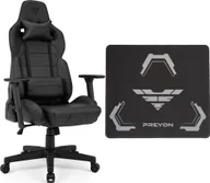 Fotele gamingowe - Fotel SENSE7 Sentinel PU czarny + Podkładka PREYON Falcon - miniaturka - grafika 1