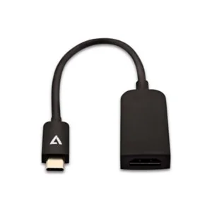 V7 USB C (m) na HDMI (h), slim, czarny, adapter kabla wideo (USB C, HDMI typ A (standard), wtyczka, 3840 x 2160, 60 Hz) - Kable - miniaturka - grafika 1