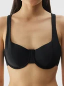 Stroje kąpielowe - Strój kąpielowy góra od bikini damska 4F 4FWSS24UBKTF042-20S Czarny - miniaturka - grafika 1