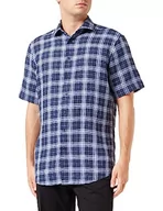 Koszule męskie - Seidensticker Męska koszula z krótkim rękawem, regularny krój, ciemnoniebieska, 42, granatowy, 42 - miniaturka - grafika 1