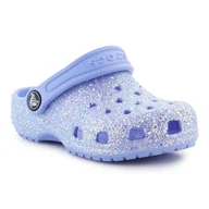 Buty dla dziewczynek - Klapki Crocs Classic Glitter Clog T Jr 206992-5Q6 niebieskie - miniaturka - grafika 1